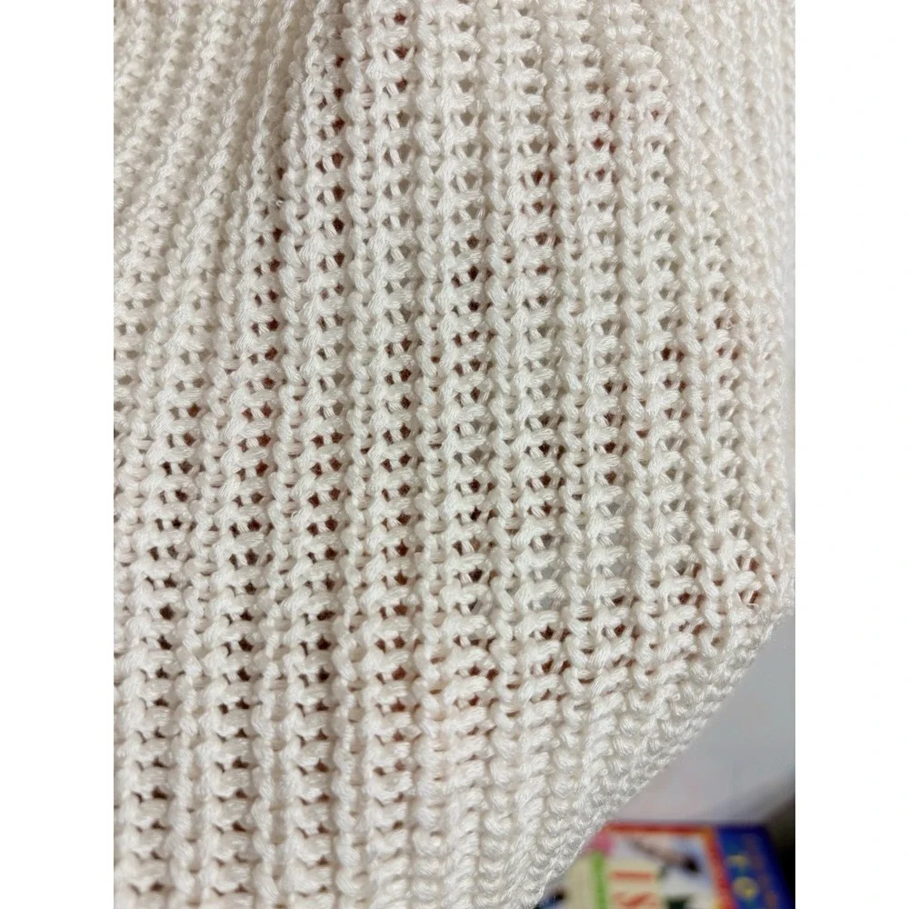 Loft cream white‎ knitted sweater vest SIZE Large Petite NWT